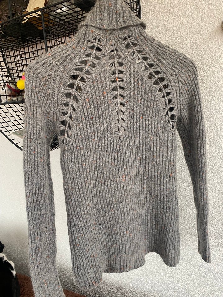 Mango Bohem Gri Örgü Boğazlı Kazak - Görsel 2