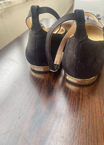 Mango Süet Siyah Tokalı Babet Kadın Ayakkabı - Görsel 2