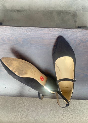 Mango Süet Siyah Tokalı Babet Kadın Ayakkabı - Görsel 3