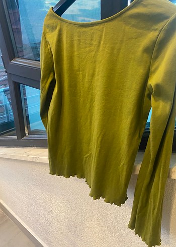 Marks Spencer Per Una Uzun Kollu Nakışlı Yeşil Bohem Bluz - Görsel 4