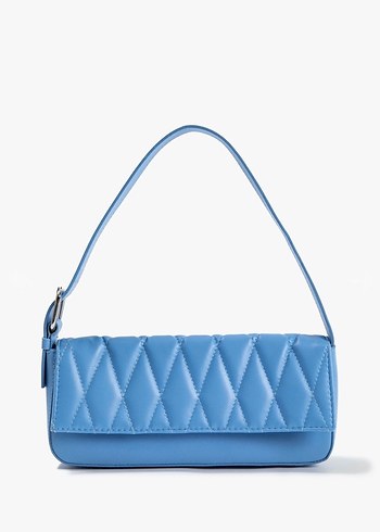 Mavi Deri Tokalı Kadın Çantası - Görsel 2