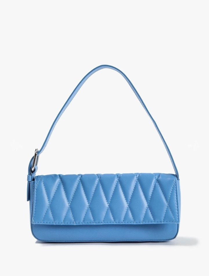 Mavi Deri Tokalı Kadın Çantası - Görsel 2