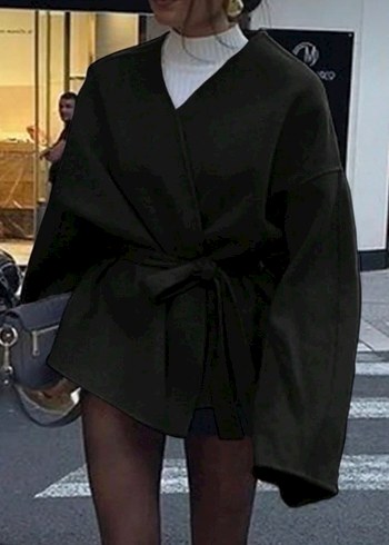 Trendyol - Siyah Oversize Kruvaze Ceket XL beden  - Görsel 2