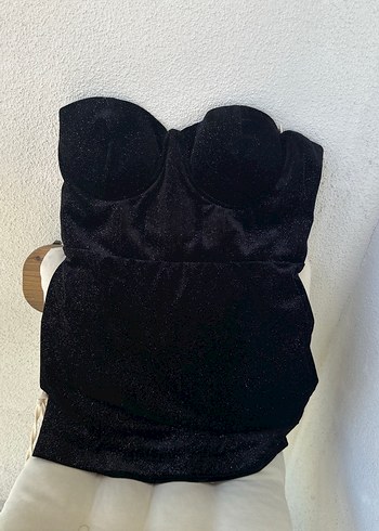 Siyah Mini Straplez Bustiyer - Görsel 2