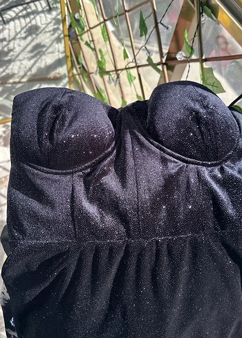 Siyah Mini Straplez Bustiyer - Görsel 4