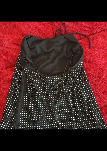 Puantiye Desenli Siyah Midi Hamile Eteği - Görsel 2