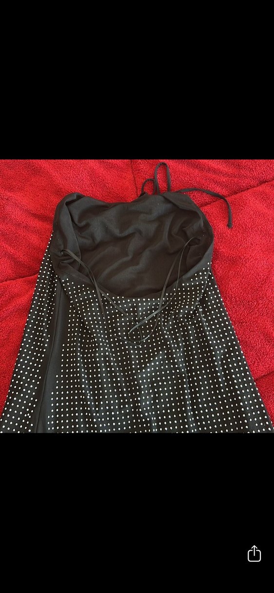 Puantiye Desenli Siyah Midi Hamile Eteği - Görsel 2