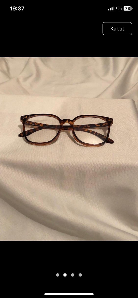 Şeffaf Koyu Kahverengi Minimalist Kadın Gözlüğü - Görsel 2