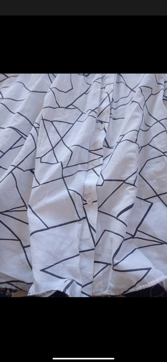 Gri Desenli Uzun Kollu Keten Gömlek - Görsel 2