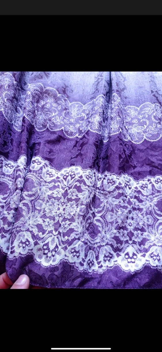 Mor Dantel Detaylı Uzun Kadın Etek - Görsel 3