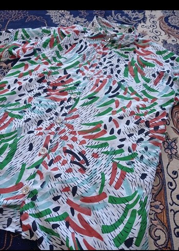 Renkli Batik Desenli Uzun Kollu Gömlek - Görsel 3