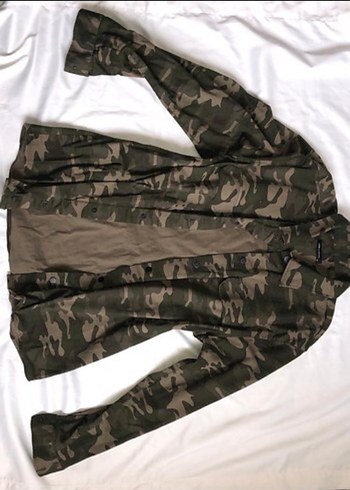 Haki Kamuflaj Düğmeli Kadın Ceket - Görsel 2