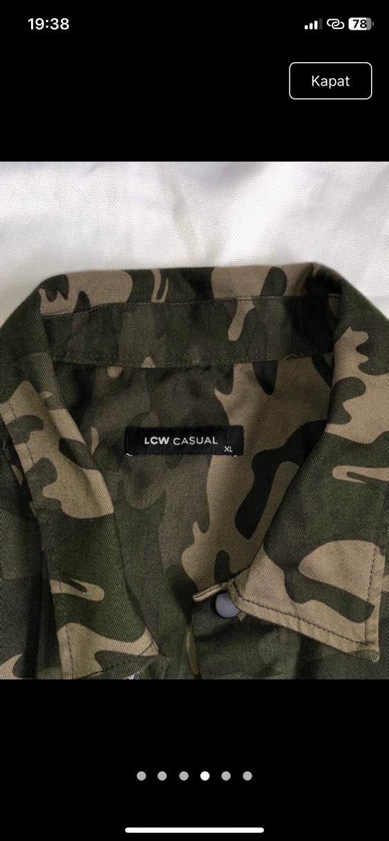 Haki Kamuflaj Düğmeli Kadın Ceket - Görsel 4