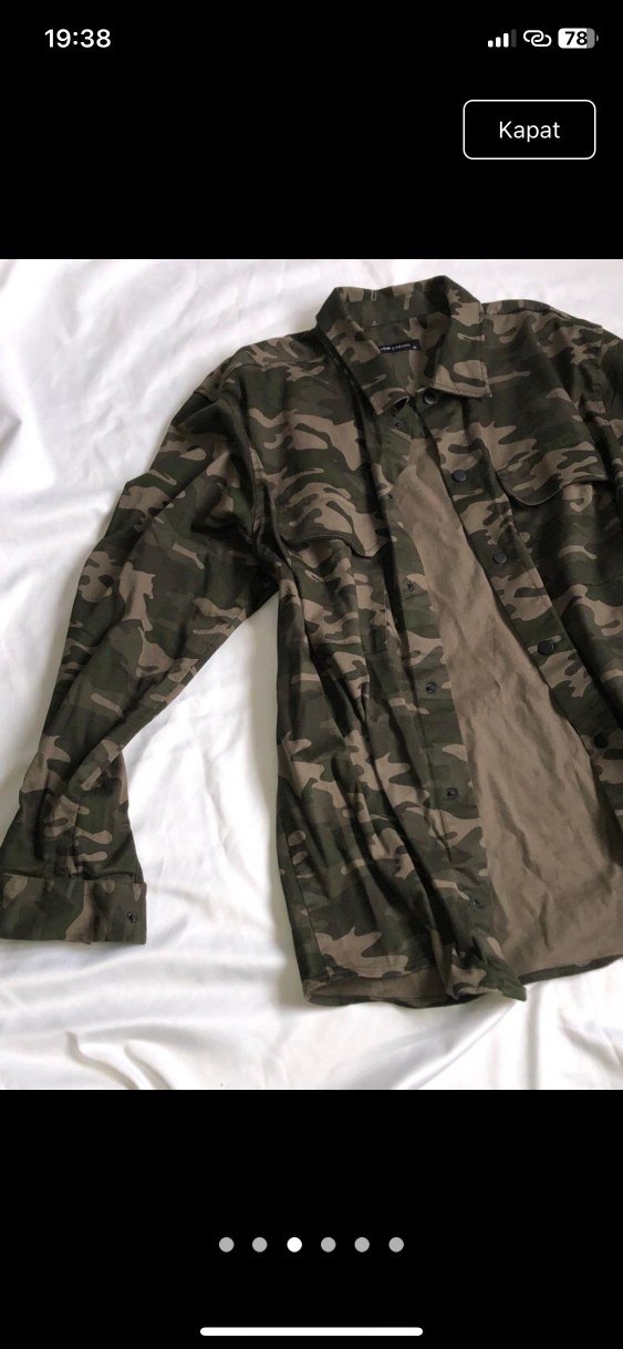 Haki Kamuflaj Düğmeli Kadın Ceket - Görsel 3