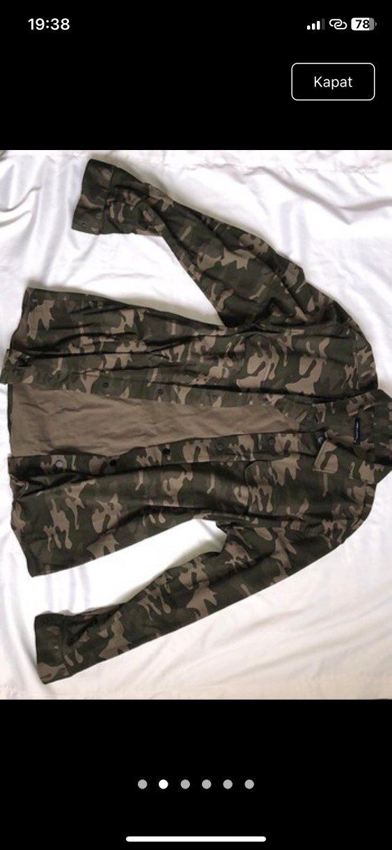 Haki Kamuflaj Düğmeli Kadın Ceket - Görsel 2