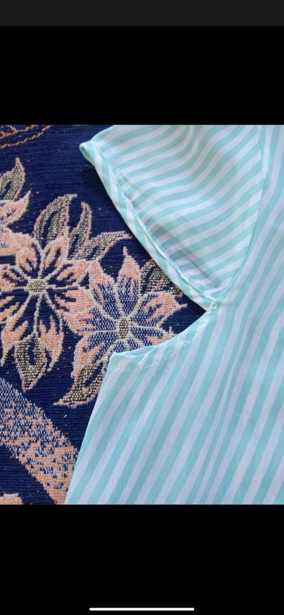 Mavi Pliseli Keten Hamile Bluzu - Görsel 3