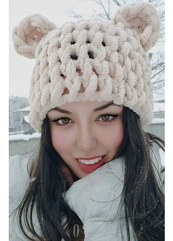Beden Ayıcık Kulaklı Hayvan Figürlü Bere Şapka Kawaii y2k Lolita