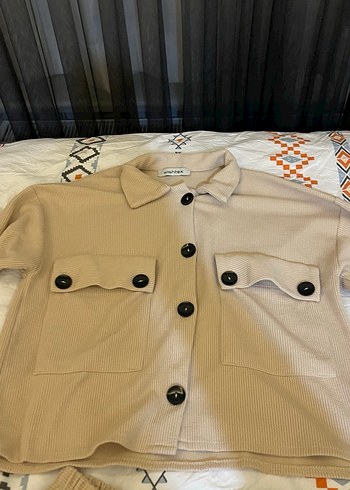 Bej Uzun Kollu Düğmeli Kadın Takım - Görsel 3