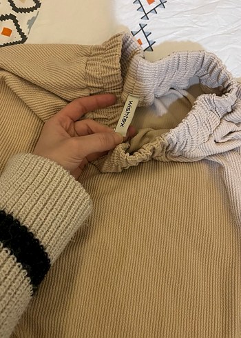 Bej Uzun Kollu Düğmeli Kadın Takım - Görsel 5