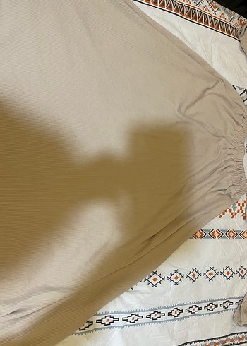 Bej Uzun Kollu Düğmeli Kadın Takım - Görsel 2