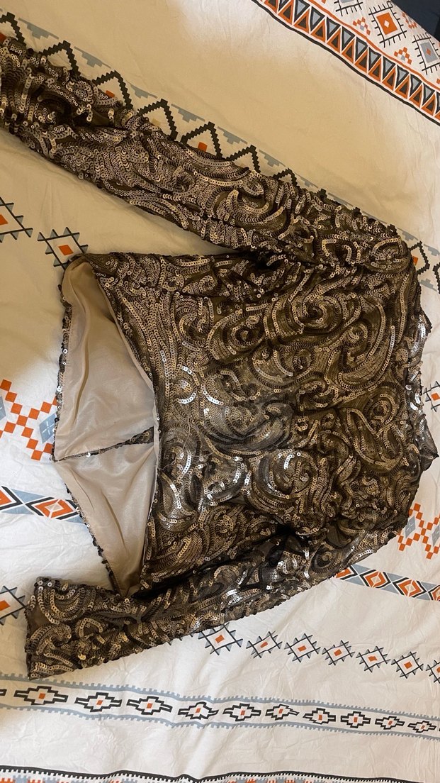 Bohem Uzun Kollu Desenli V Yaka Bluz - Görsel 3