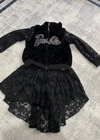 Uzun Kollu Siyah Gotik Kız Elbisesi