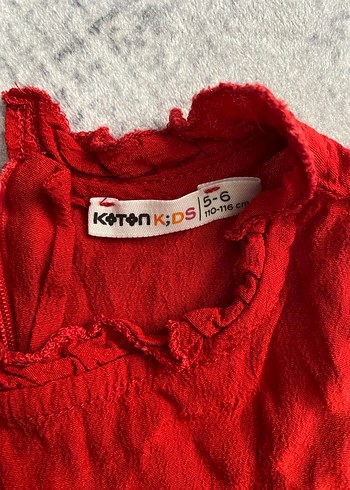 24-36 Ay Beden Kız Çocuk Parlak Kırmızı Kolsuz Fırfırlı Elbise