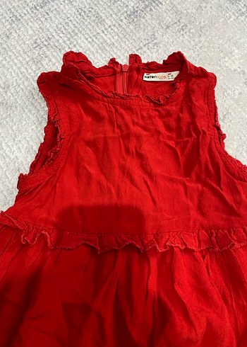 Koton Kids Kız Çocuk Parlak Kırmızı Kolsuz Fırfırlı Elbise
