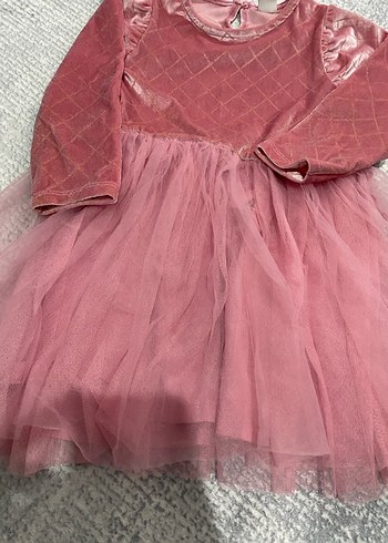 LC Waikiki Pembe Uzun Kollu Fırfırlı Kız Çocuk Elbise