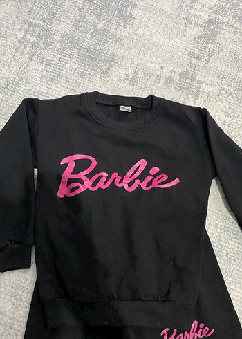 24-36 Ay Beden Barbie Baskılı Siyah Kız Eşofman Takımı