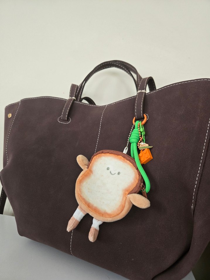 Tost ekmeği bozuk para cüzdanı charm seti - Görsel 2