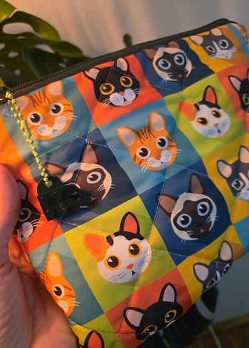 Renkli Baskılı Kadın Makyaj Çantası - Görsel 3