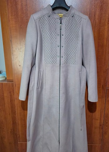 Kadın Bej Nakışlı Kemerli Uzun pardüse - Görsel 2