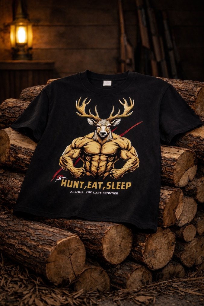 Siyah Baskılı Kısa Kollu Erkek Tişört - Görsel 2