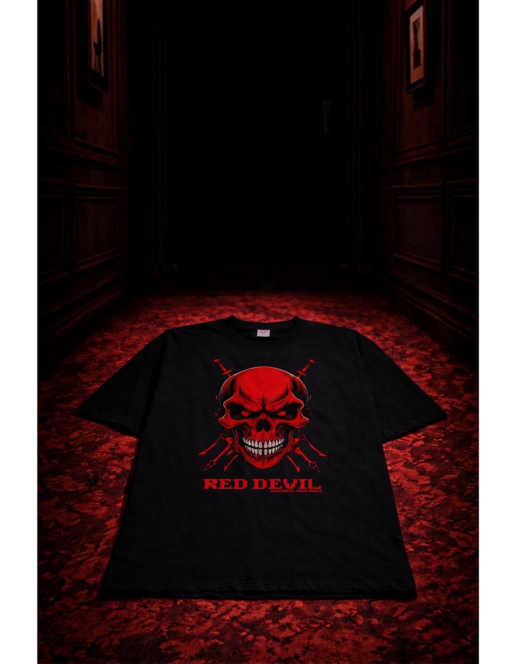 SİYAH OWERSİZE BASKILI TİŞÖRT - Görsel 2