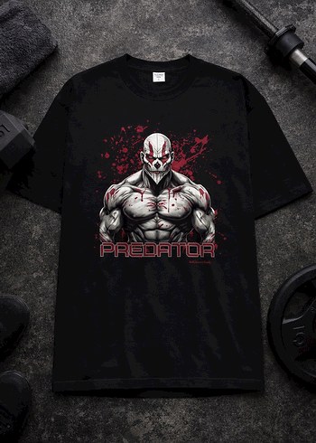 SİYAH OWERSİZE BASKILI UNISEX TİŞÖRT - Görsel 2