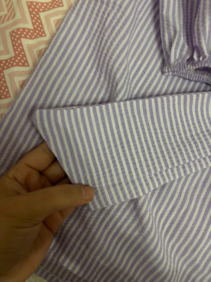 Gri Çizgili Pamuklu Kadın Gömlek - Görsel 3