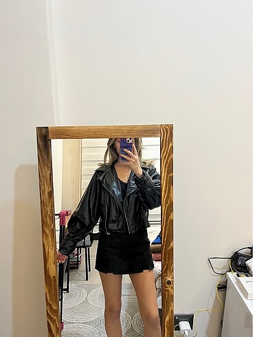 Mango model deri ceket - Görsel 3