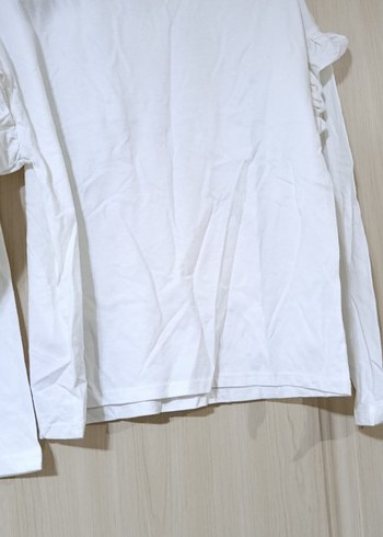 Kız Çocuk Beyaz Uzun Kollu Baskılı Tişört - Görsel 4