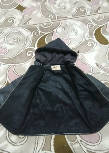 Kapüşonlu Siyah Deri Erkek Çocuk Ceket - Görsel 2