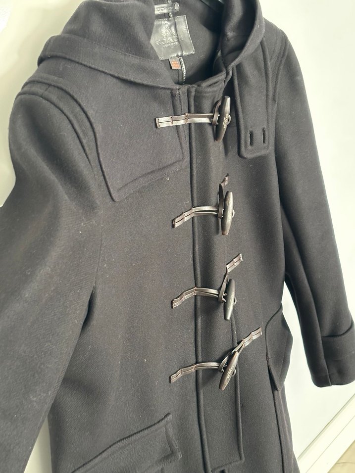 Coach marka Kapüşonlu Tokalı siyah L 
kaban - Görsel 2