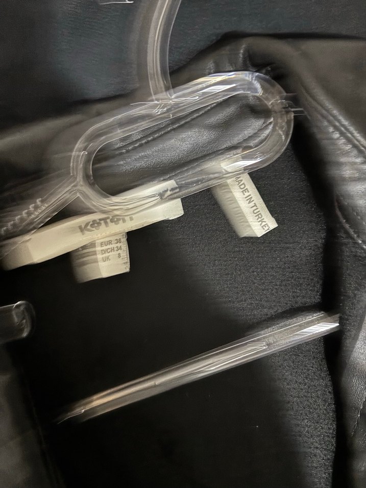 Düğmeli Siyah Deri Kadın Ceket - Görsel 3