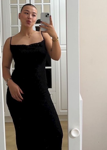 Berskha Siyah Dantelli Elbise - Görsel 2