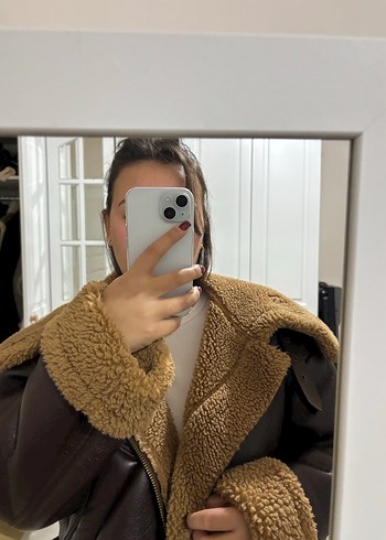 Kahverengi Kürklü Deri Kadın Ceket - Görsel 3