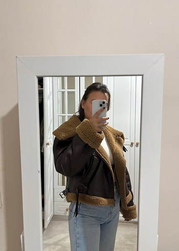 Kahverengi Kürklü Deri Kadın Ceket - Görsel 2