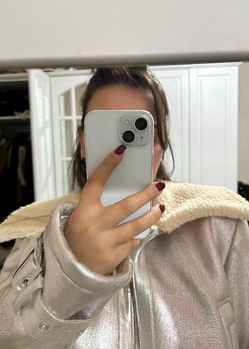 Gri Metalik Kürklü Kadın Kışlık Ceket - Görsel 5