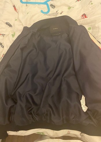 Zara Bomber Mont / Ceket L Beden  Lacivert Şerit Detay (Temiz) - Görsel 8