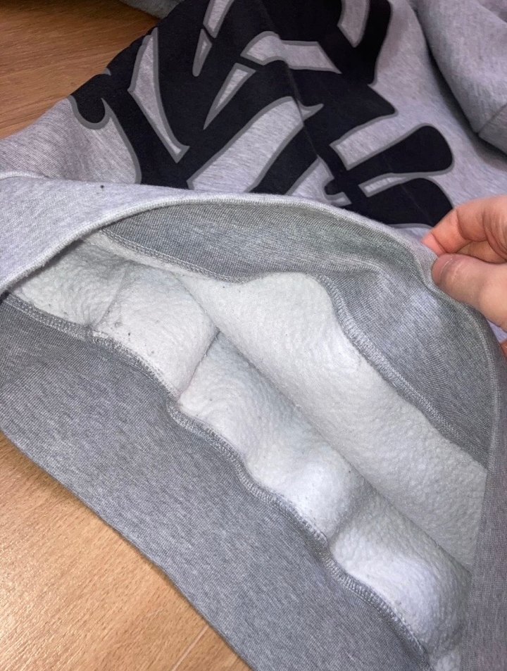 Kapüşonlu Gri Erkek Syna hoodie (S-M) - Görsel 3