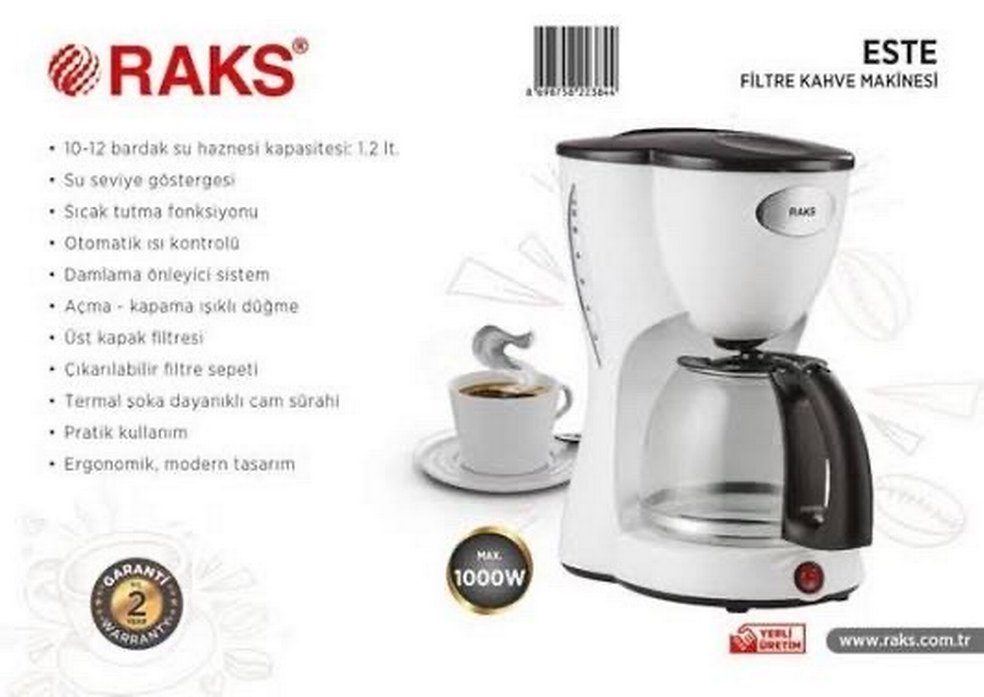 RAKS Beyaz Filtre Kahve Makinesi - Görsel 2