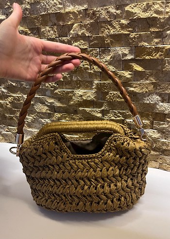 Örgü Kadın Kahverengi Bohem Çanta - Görsel 2